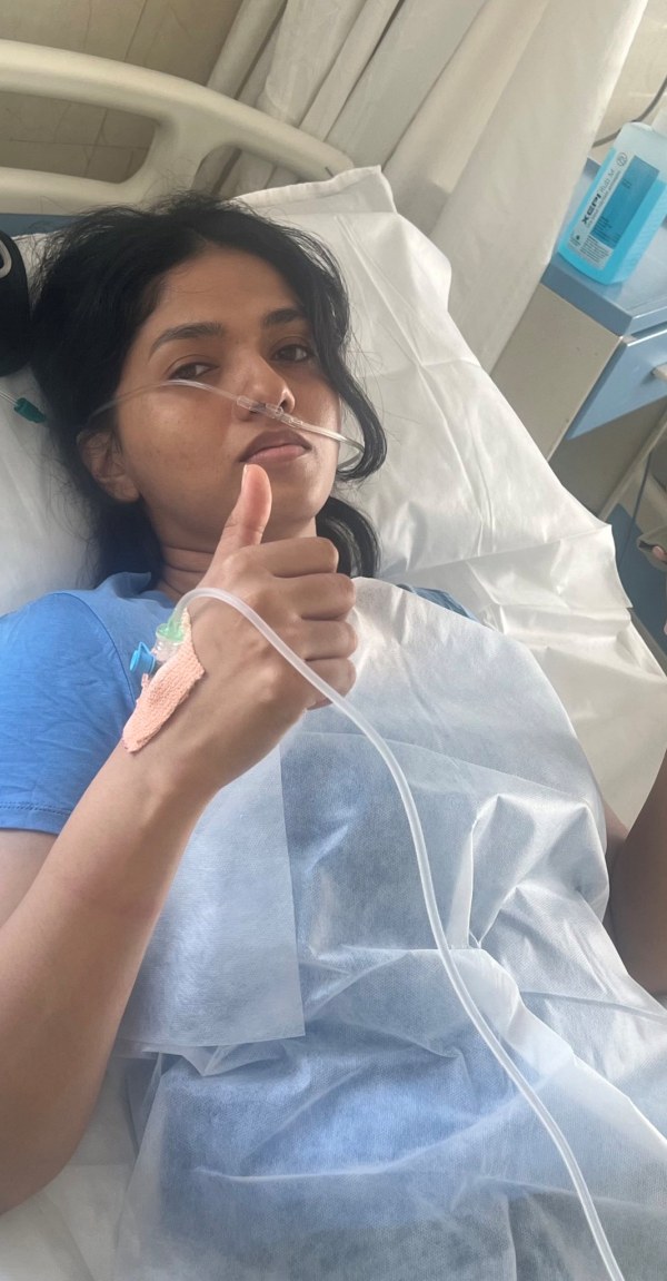Actress Sunainaa has shared a photo of her in hospital 