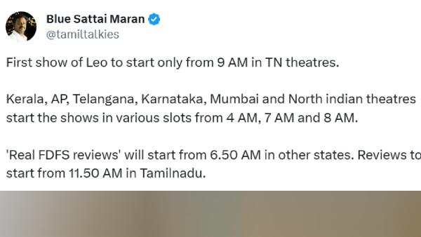 Apart from Tamil Nadu rest of the world witness Leo FDFS at 4 am