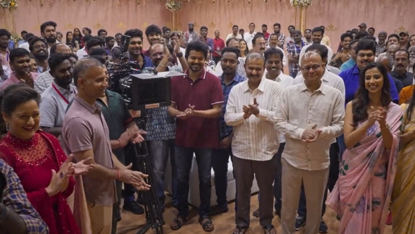 Actor Vijays Thalapathy 68 movie pooja video released and the Look of Vijay makes fans more happy