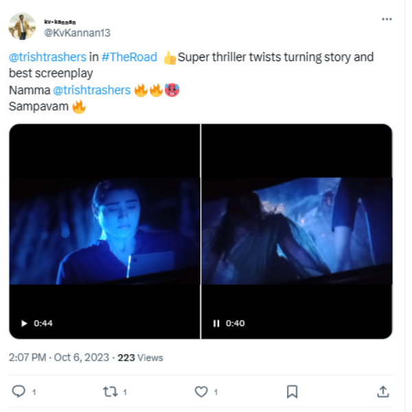 Trishas The Road Twitter Review in Tamil is here