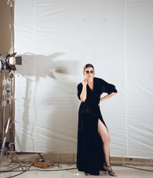 actress kajal aggarwal stunning black dress photos trending on social media 