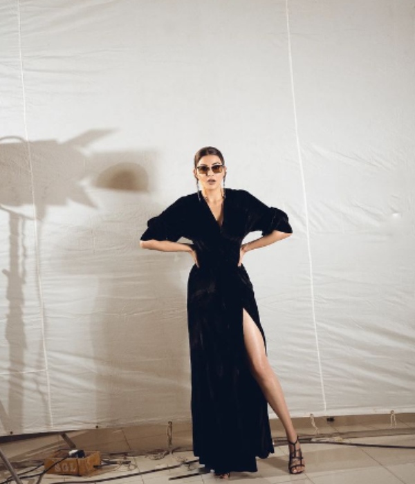 actress kajal aggarwal stunning black dress photos trending on social media 