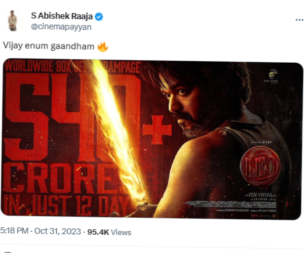 Karthik Ravivarma slams Abishek Raja for his Leo tweet 