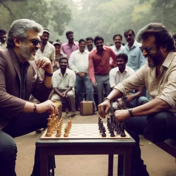  Rajini Ajith: Rajini and Ajith playing chess fan-made poster is trending now