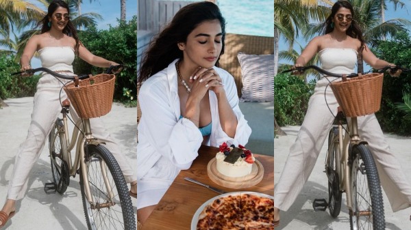 Actress Pooja Hegde is in Maldives resort for her vacation
