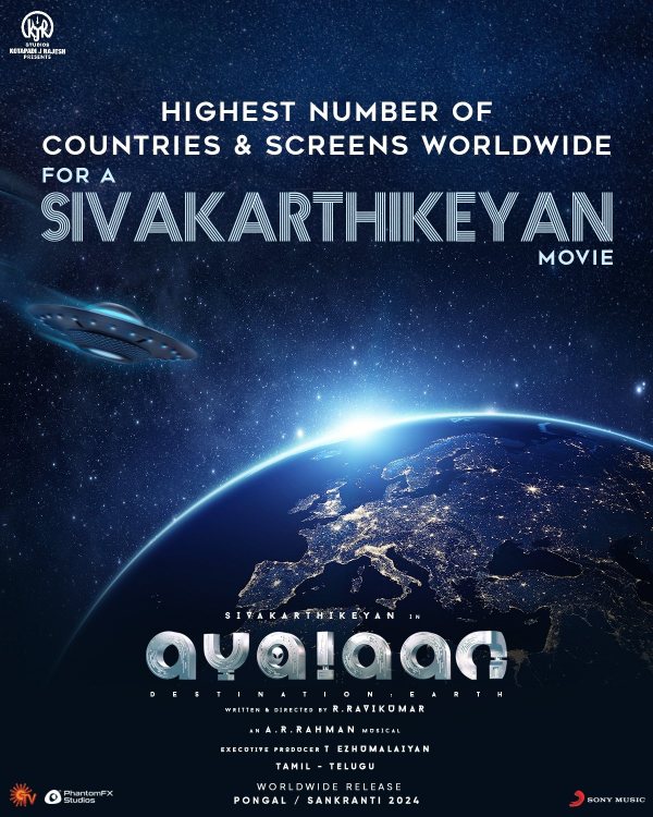 Ayalaan: Ayalaan makes it big to get released in the highest number of countries and screens Ayalaan: Ayalaan makes it big to get released in the highest number of countries and screens