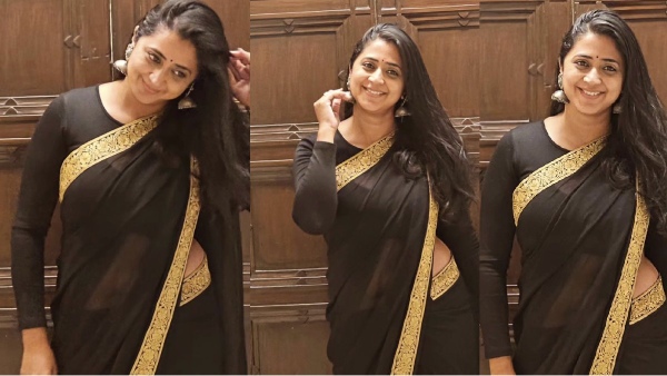 ethirneechal serial actress Kaniha black saree photos trending on social media ethirneechal serial actress Kaniha black saree photos trending on social media