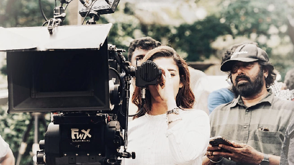 Actress Nayantharas new photo behind the screen released from the sets of Mannangatti since 1960 movie Actress Nayantharas new photo behind the screen released from the sets of Mannangatti since 1960 movie