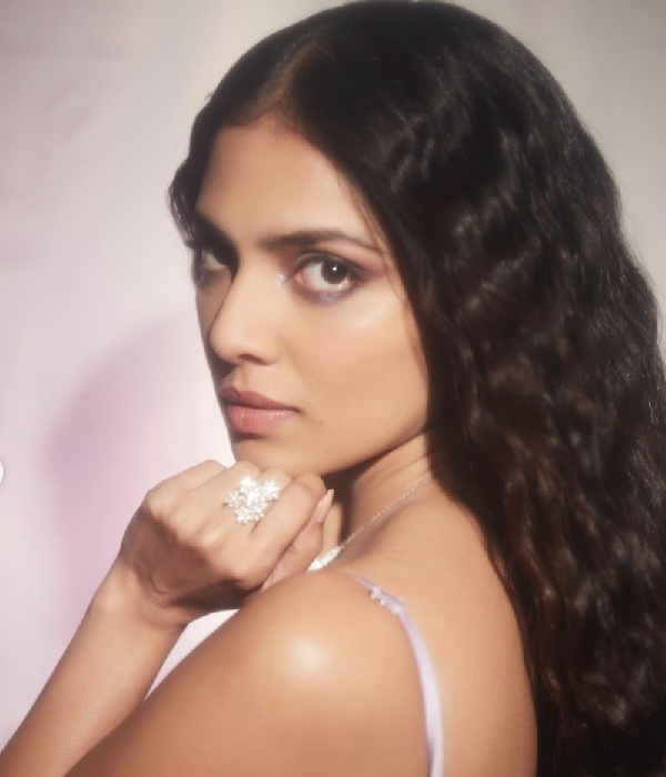Thangalaan star Malavika Mohanan latest lavender color dress stills stuns fans