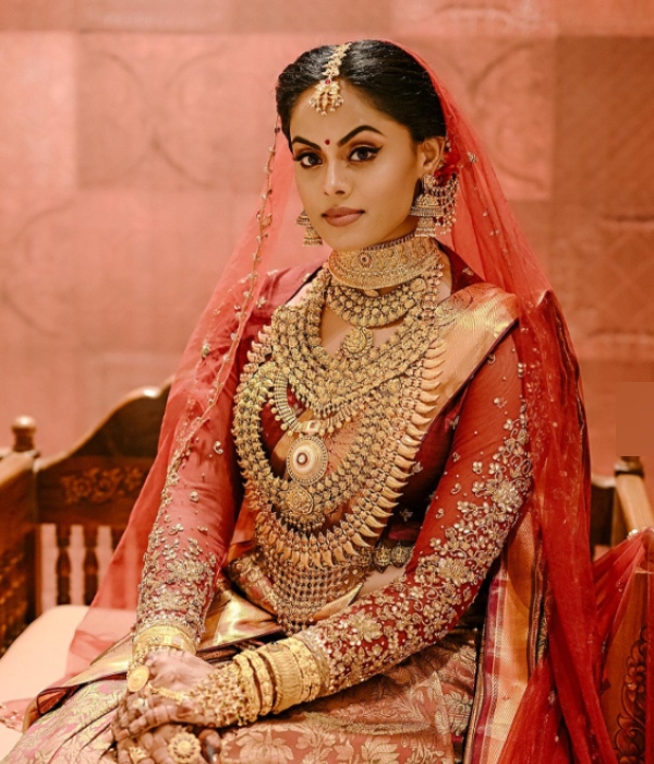 Actress Karthika Nair wedding saree and jewellery worth