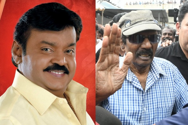 Goundamani came to DMDK office and pays last repect to Captain Vijayakanth Goundamani came to DMDK office and pays last repect to Captain Vijayakanth