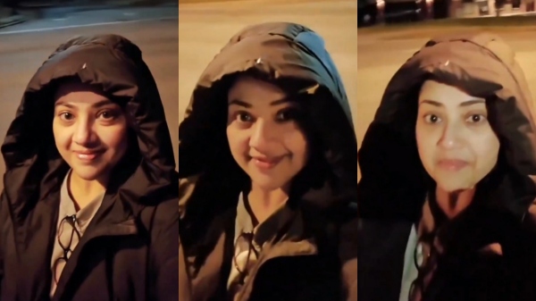 Actress Meena enjoys middle of the night in middle of the road in chennai Actress Meena enjoys middle of the night in middle of the road in chennai