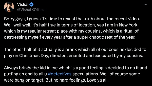 Vishal reveals his trending video with a young girl is complete a prank video