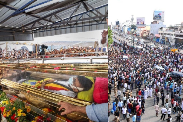 Captain Vijayakanths funeral procession has started, நடிகர் விஜயகாந்தின் இறுதி ஊர்வலத்தில் கதறி அழுத ரசிகர்கள்