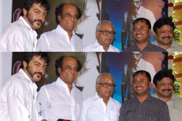 Rajini VS Ajith: Rajini at Ajiths Asal movie Launch Throwback Photo is trending on social media Rajini VS Ajith: Rajini at Ajiths Asal movie Launch Throwback Photo is trending on social media