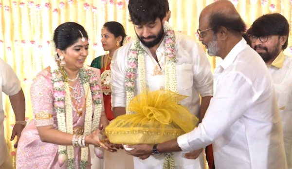  Rajini Kamal: Rajini and Kamal greetings to Adhik Ravichandran and Prabhus daughter Aishwarya wedding