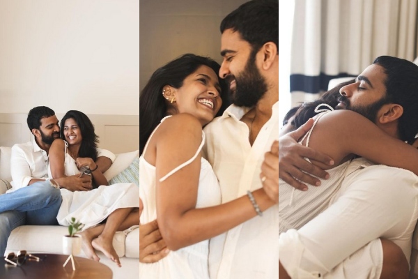 keerthi pandian and ashok selvan romance photos trending on internet