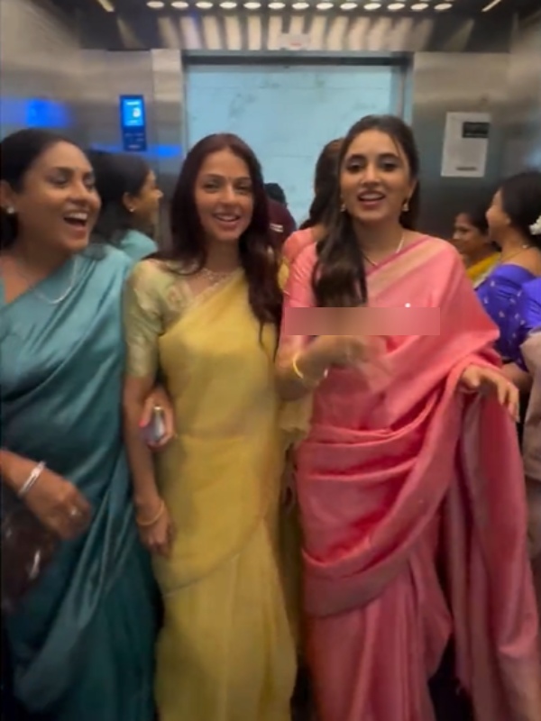 Actress Priyanka Dance With Boomika and Brother Movie Team Actress Priyanka Dance With Boomika and Brother Movie Team