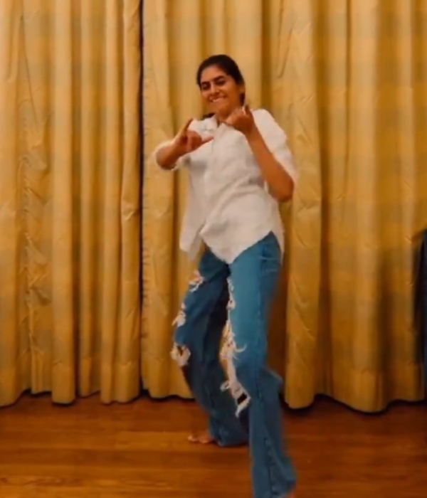 Actress Nimisha Sajayan dance for the Maamadura annakodi song in Jigarthanda XX movie