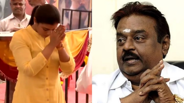 Netizens trolled Aishwarya Rajesh after offering prayer at Vijayakanth memorial place
