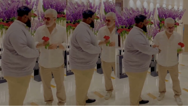 fan gave rose to Ajithkumar video trending on social media