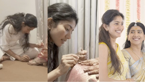 Sai Pallavi do nail polish to sister Pooja Kannan at her engagement Sai Pallavi do nail polish to sister Pooja Kannan at her engagement
