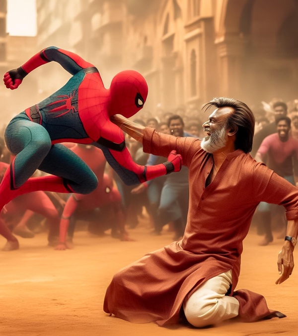  Rajini: Rajini clashing with Hollywood super heroes... Thalaivars AI photos are trending