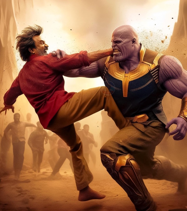  Rajini: Rajini clashing with Hollywood super heroes... Thalaivars AI photos are trending