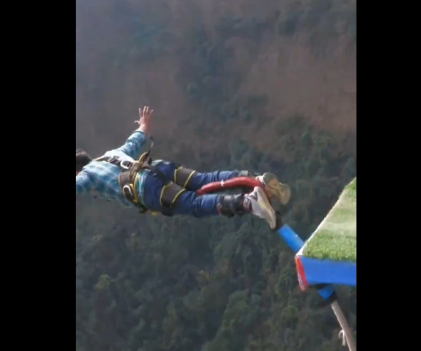 Ambani Shankar shares his recent Bungee Jumping video