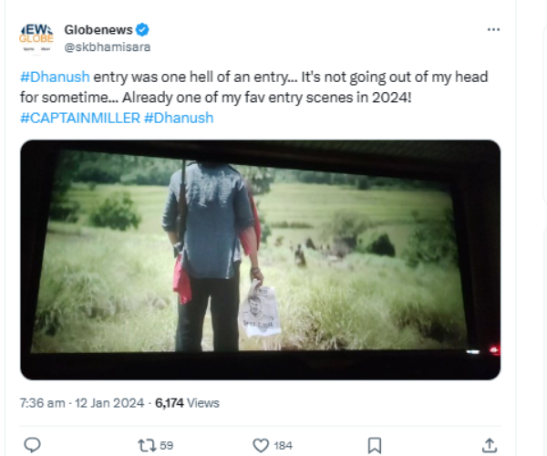 Captain Miller Twitter Review in Tamil 