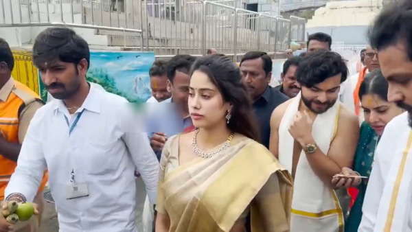 Janhvi Kapoor visits Tirupati onbehalf of Devara Glimpse release 