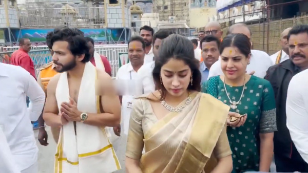 Janhvi Kapoor visits Tirupati onbehalf of Devara Glimpse release 