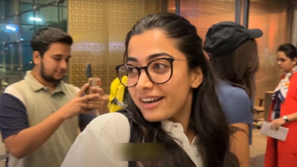 Rashmika Mandanna avoids Filmfare and she hide behind Kalyani Priyadarshan at airport Rashmika Mandanna avoids Filmfare and she hide behind Kalyani Priyadarshan at airport