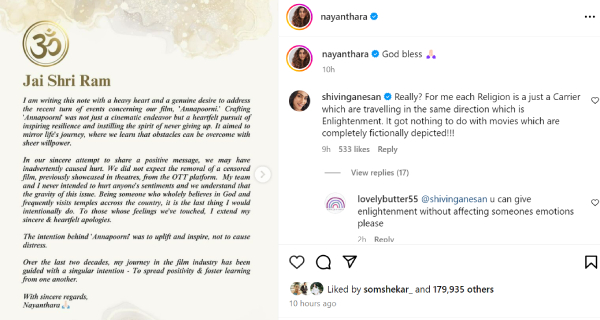 Bigg Boss fame Shivin commented on Nayantharas Apology post grabs fans attention