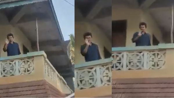 Actor Vijay meets his fans in the greatest of all time movie shooting spot Actor Vijay meets his fans in the greatest of all time movie shooting spot