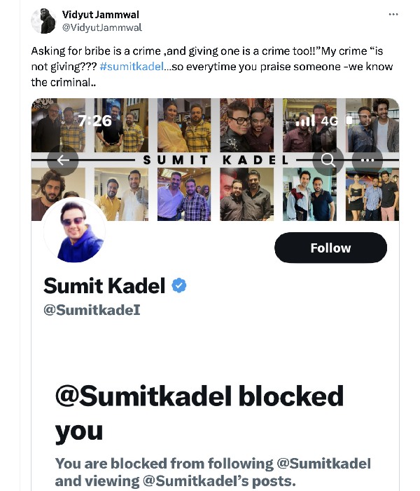 Vijay movie Villain actor Vidyut Jammwal slams Reviewer Sumit Kadel for asking bribe Vijay movie Villain actor Vidyut Jammwal slams Reviewer Sumit Kadel for asking bribe