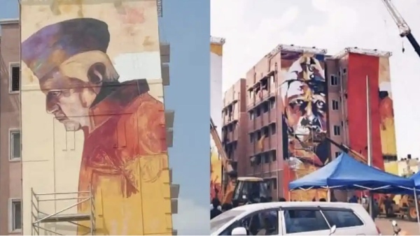 Indian 2 movie team made Wall paintings of the movie for Promotions and even for shooting