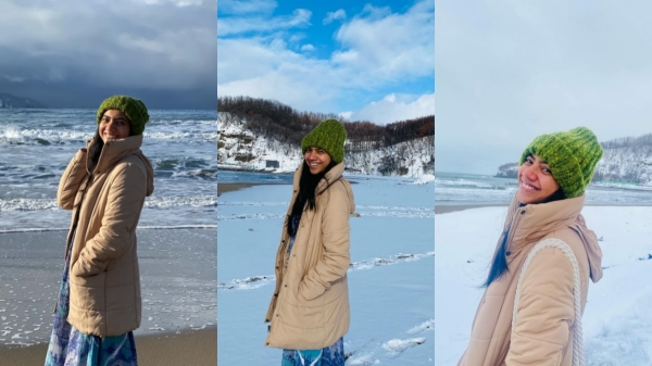 Pooja Kannan shares photos in snow island fans pouring happy honeymoon comments