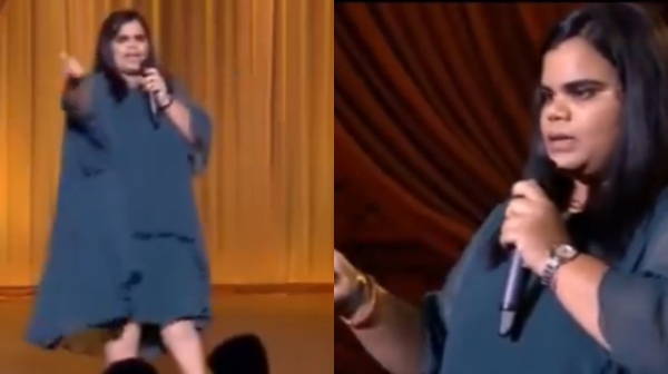 A woman stand up comedy has drawn criticism on social media 