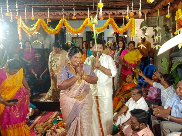robo shankar daughter indraja engagement photos trending on social media 