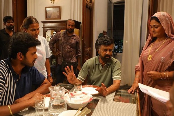 Nirosha Shares Lal Salaam movie stills with Rajinikanth Nirosha Shares Lal Salaam movie stills with Rajinikanth