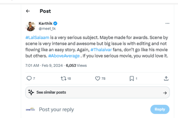  Lal Salaam Review: Netizens gave a positive Twitter review for Rajinikanths Lal Salaam