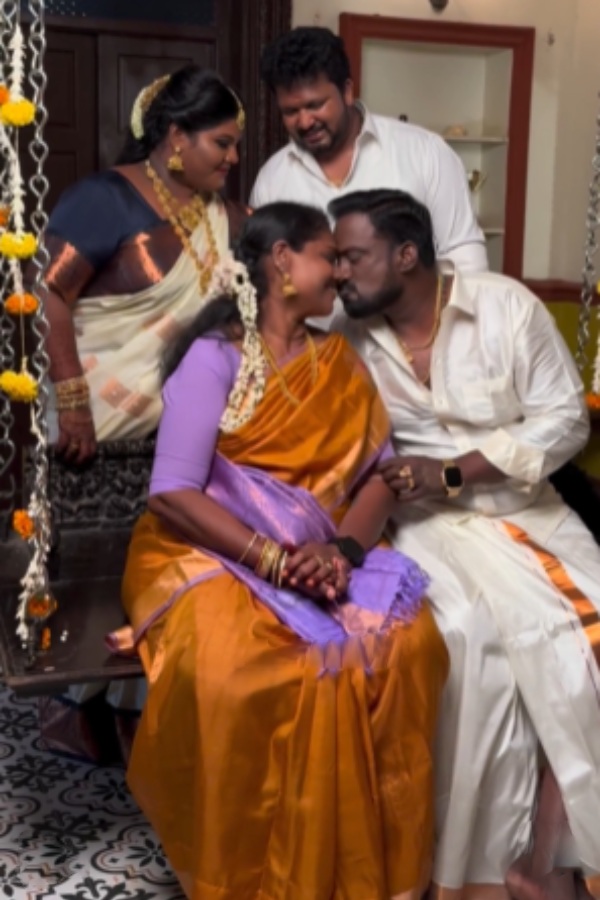 Robo Shankar wife slapped her husband while he tries to kiss her on lips