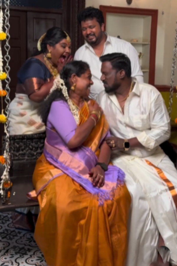 Robo Shankar wife slapped her husband while he tries to kiss her on lips