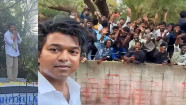 Actor Vijay meets his fans in GOAT movie shooting happening in Puducherry