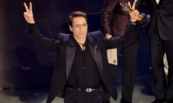 Oscars 2024 Robert Downey Jr wins Best Supporting Actor Academy Award for Oppenheimer