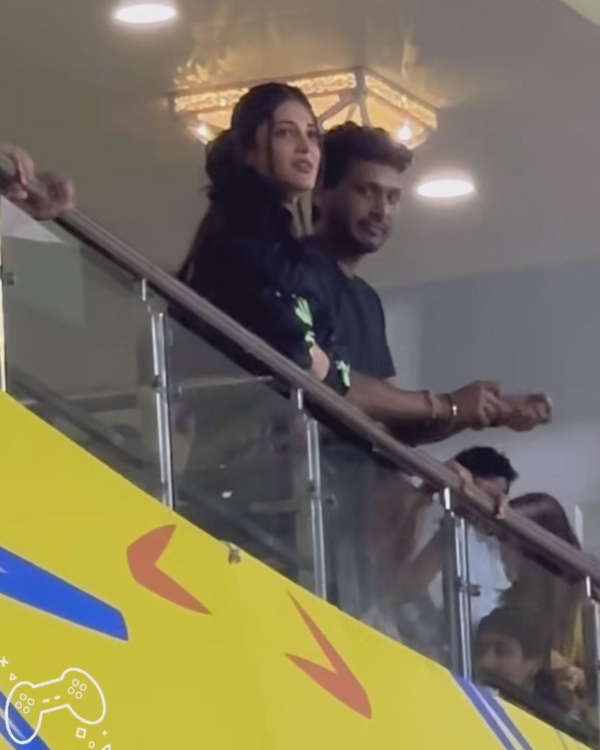 Lokesh Kanagaraj and Shruti Haasan watched CSK vs RCB IPL match at Chepauk pic goes treneding Lokesh Kanagaraj and Shruti Haasan watched CSK vs RCB IPL match at Chepauk pic goes treneding