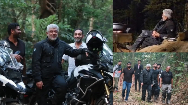Actor Ajith s Recent clicks with his friend in Bike tour