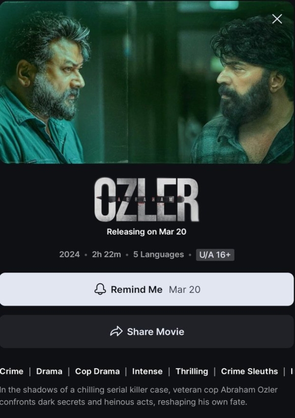 Actor Jayaram s Abraham Ozler movie OTT release update is here