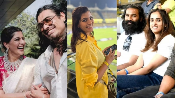 After Engagement Varalakshmi Sarathkumar spotted with Dhanush at Chepauk Stadium